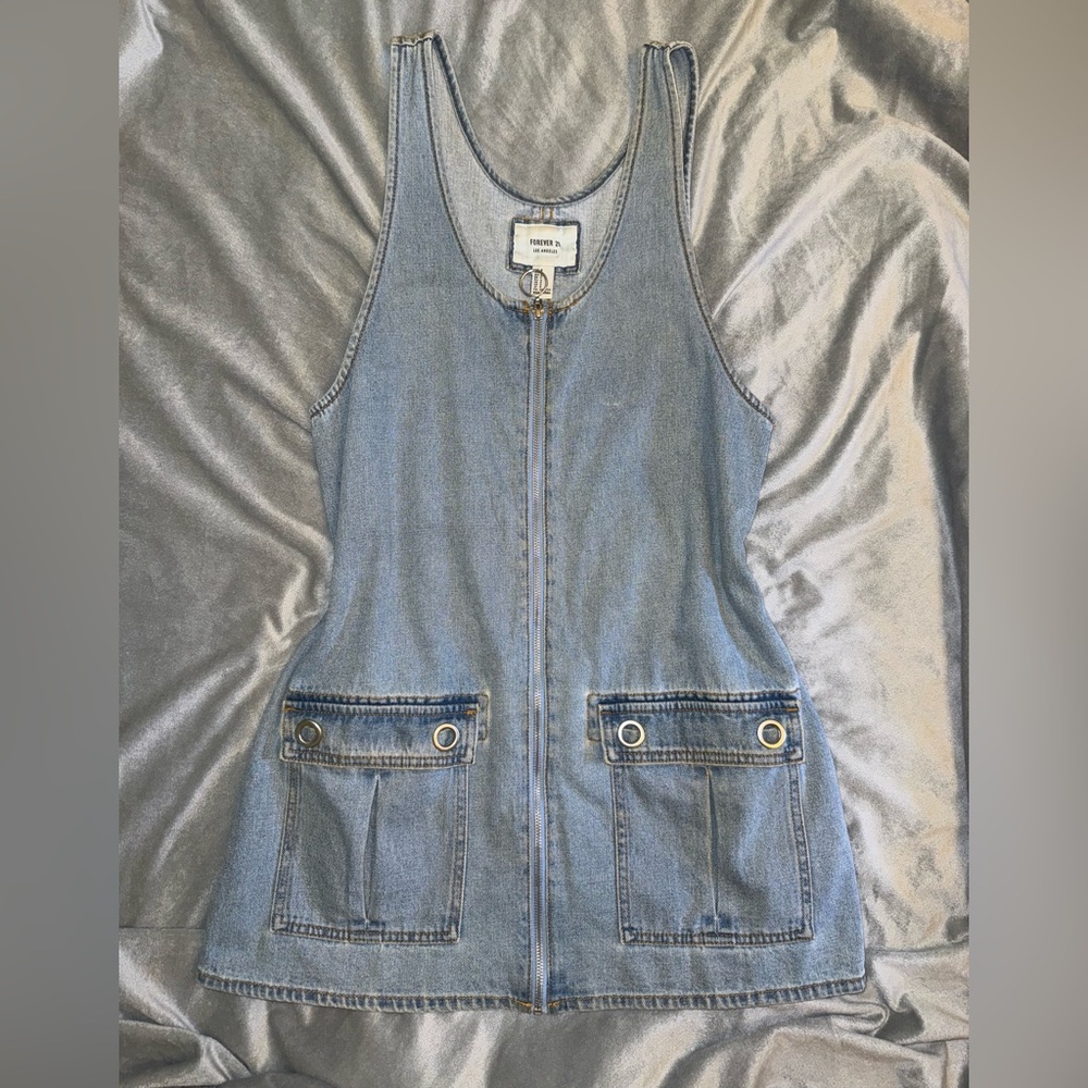Blue Denim Overall Dress